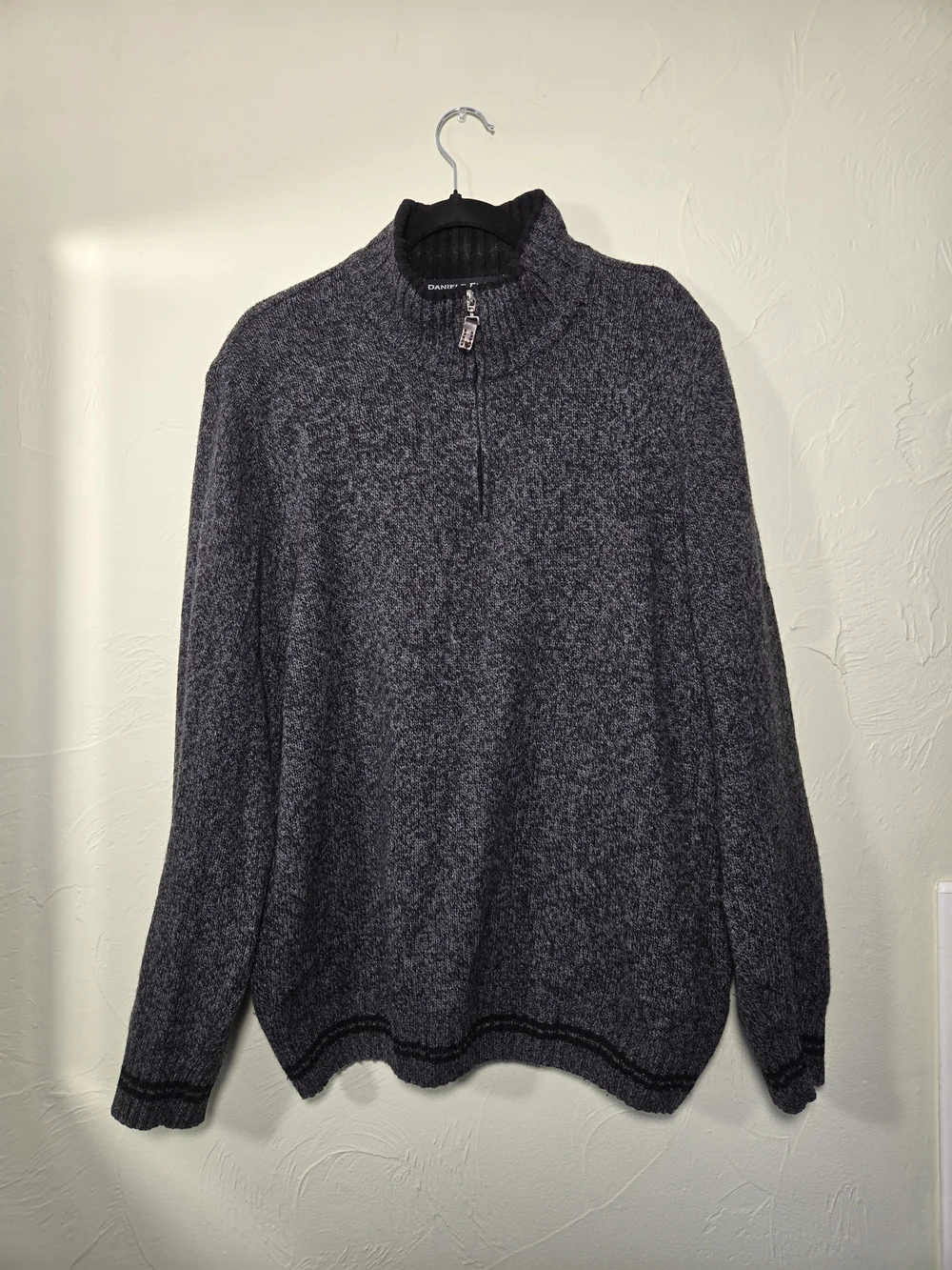 Daniele Blasi Made in Italy Quarter-Zip Wool Blend Sweater - Charcoal Grey